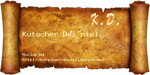 Kutscher Dániel névjegykártya